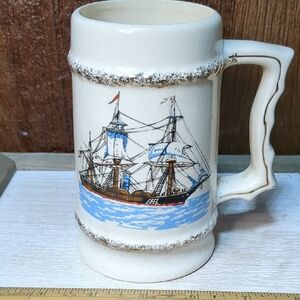 Vintage Beer Mug Ship Norleans Japan Ceramic